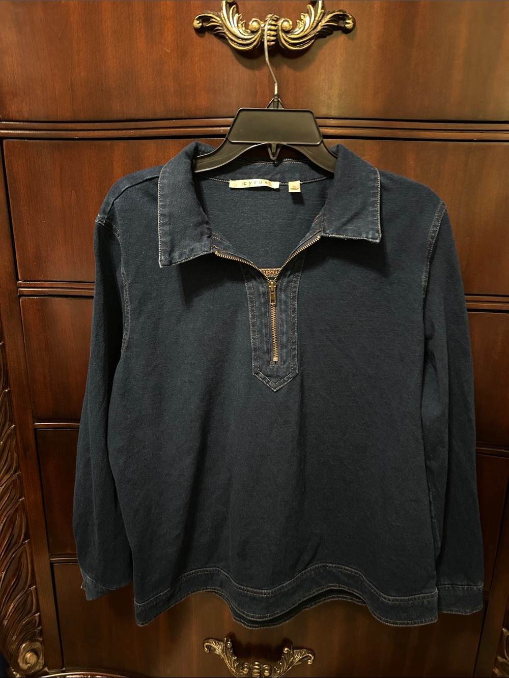 Women’s Navy Half-Zip Collar Pullover Sweater